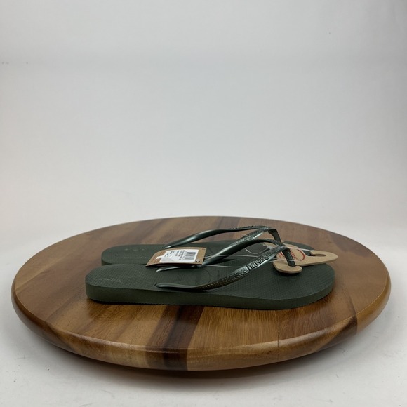 New NWT Womens Havaianas Green Casual Beach Flip Flop Thong Sandals Size 9/10 M - Picture 2 of 8